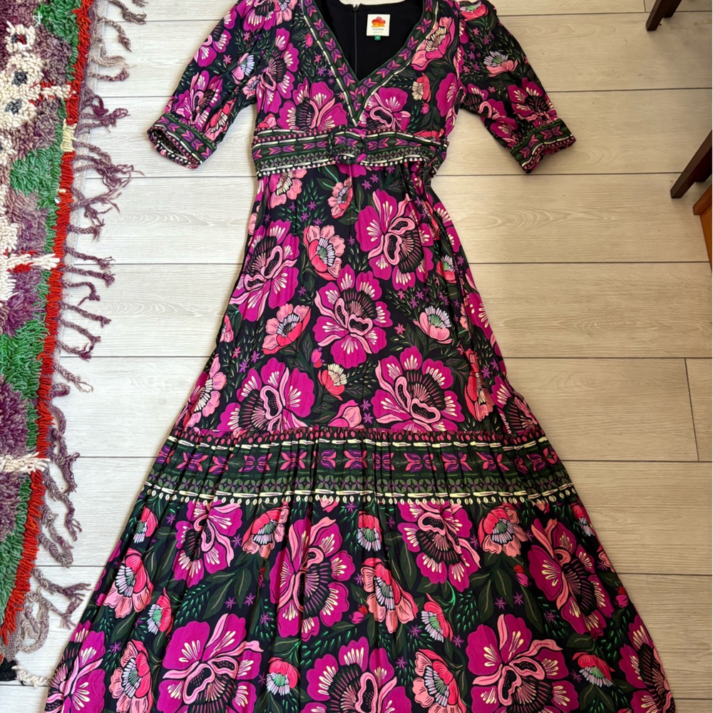 FARM Rio Black & Pink Floral Maxi Dress - Picture 4 of 5